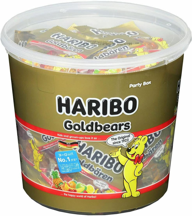 ハリボー ゴールドベアー ドラム1000g|大人数に配りやすい個包装グミ