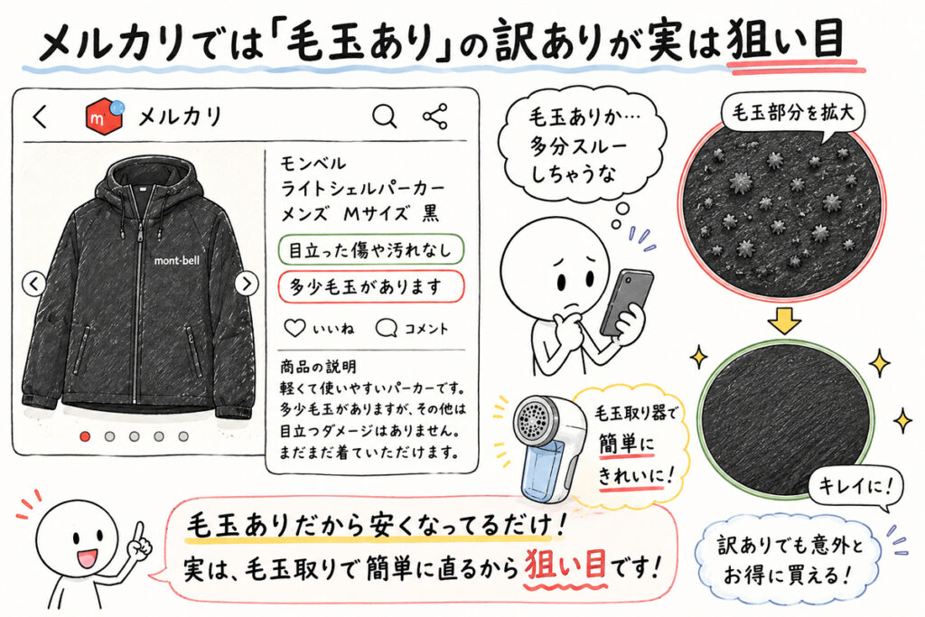 メルカリでは「毛玉あり」の訳ありが実は狙い目