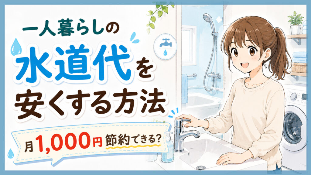 一人暮らしの水道代を1000円節約するのは可能？私がやった無理しない節水法