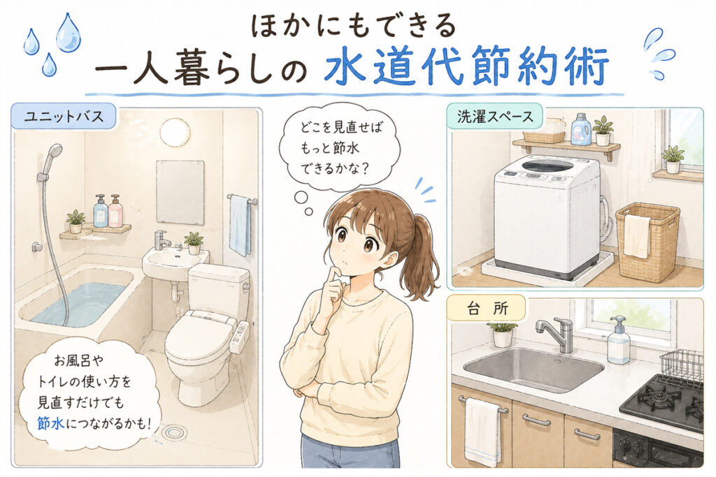 お風呂・トイレでもできる一人暮らしの水道代節約術