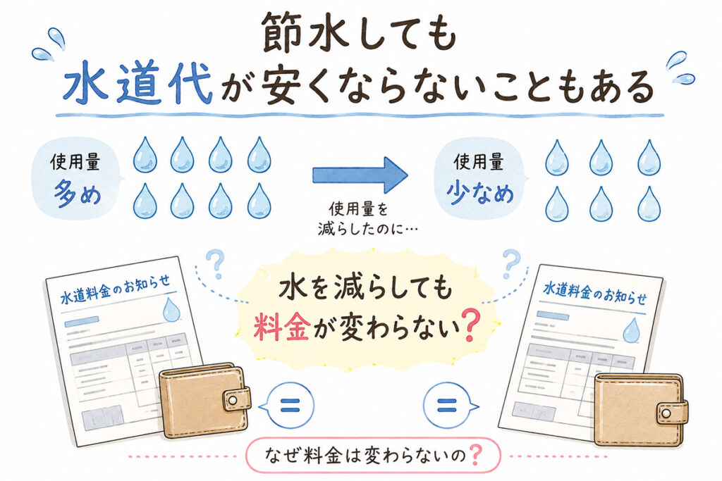 節水しても水道代が安くならないこともある