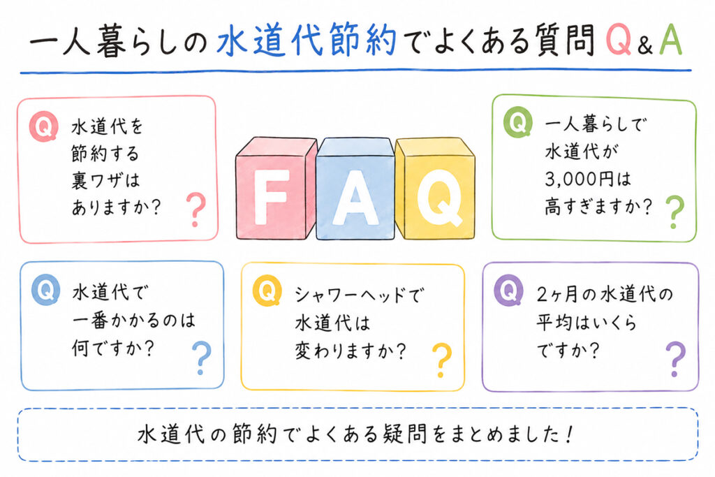 一人暮らしの水道代節約でよくある質問（FAQ）