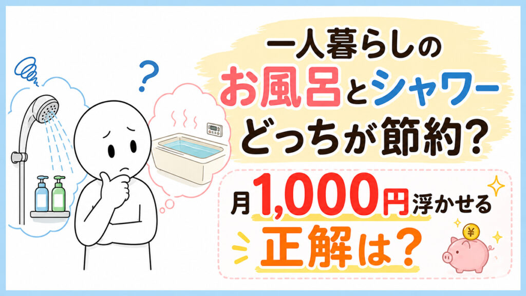 一人暮らしのお風呂とシャワーどっちが節約？月1,000円浮かせる正解はこれ