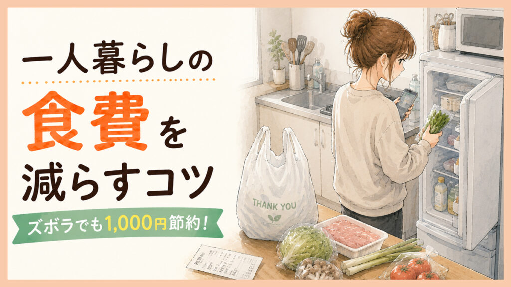 一人暮らしの食費が高い！ズボラな私でも簡単に1000円減らせた節約のコツ