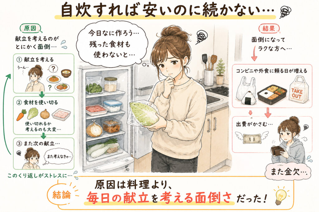 ズボラな私が一人暮らしの食費を節約できなかった理由