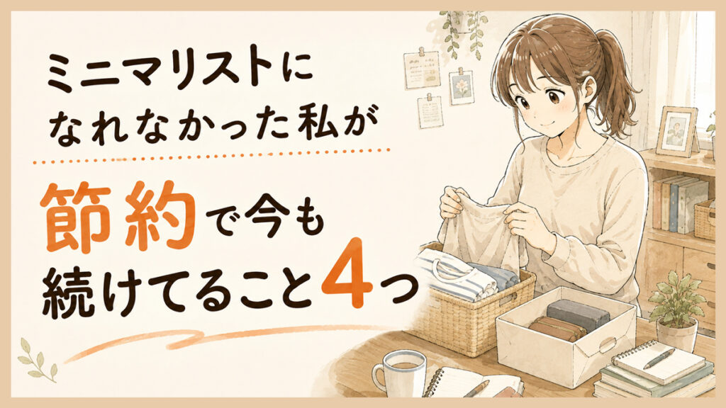 ミニマリストになれなかった私が節約で今も続けてること4つ｜種類を減らすだけ