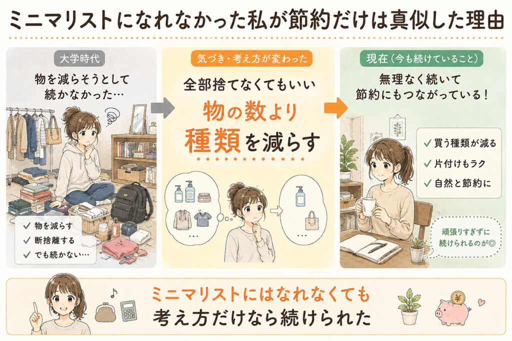 ミニマリストになれなかった私が節約だけは真似できた理由