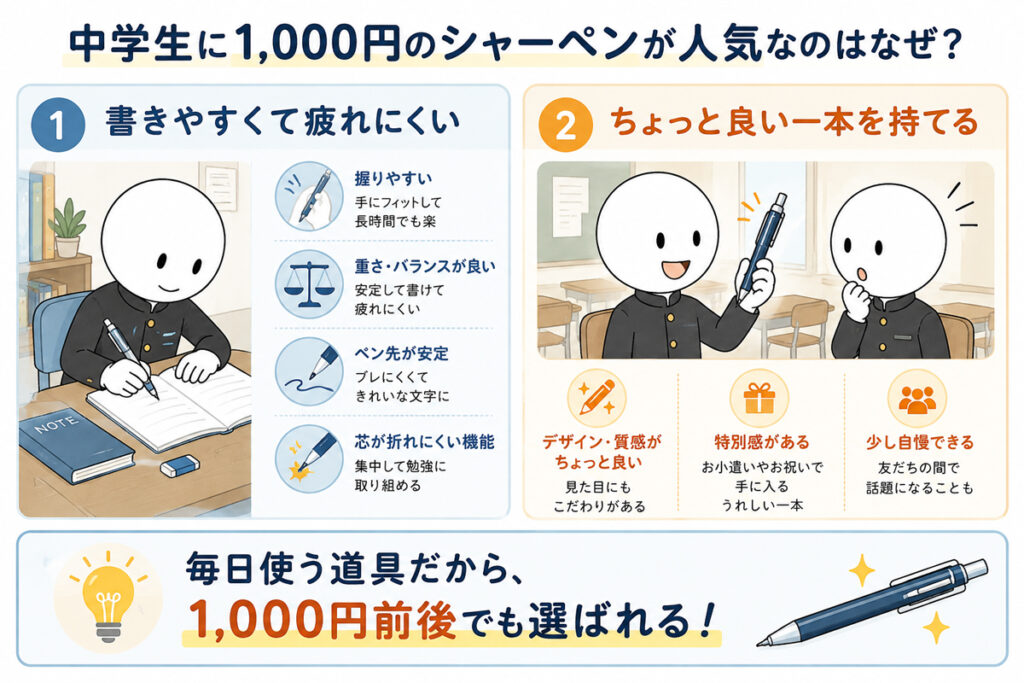 中学生に1000円のシャーペンが人気なのはなぜ？