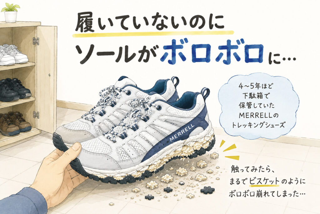 大事にしまっていたスニーカーが加水分解でボロボロに