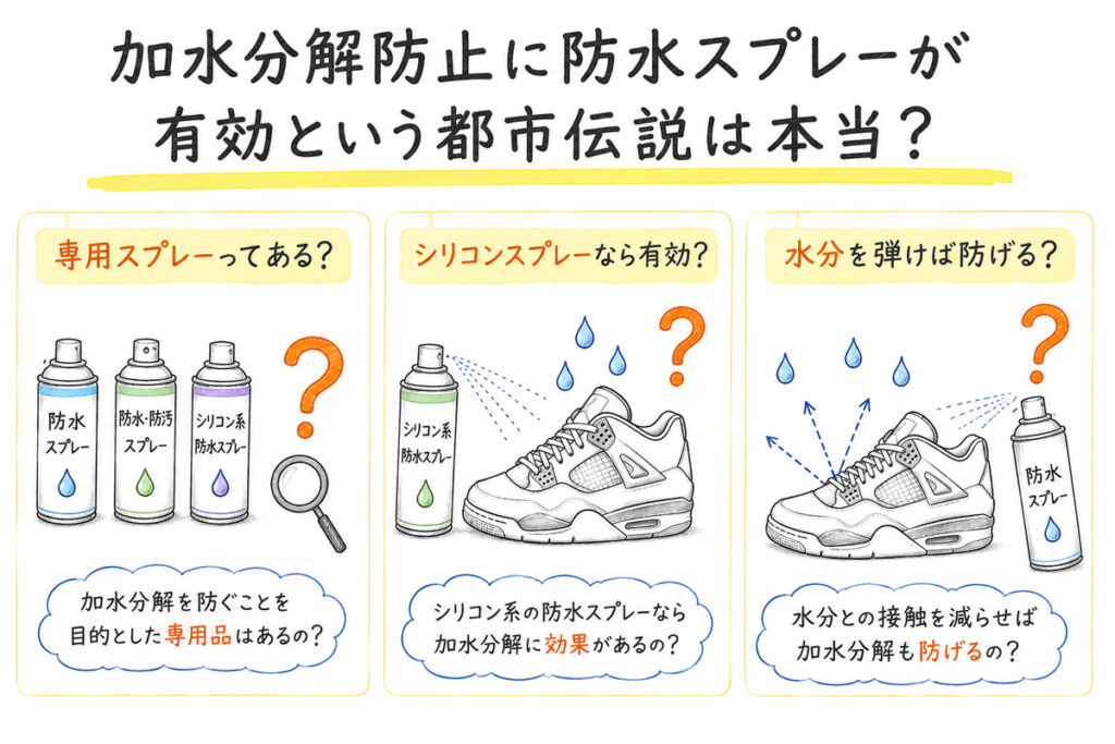 加水分解防止に防水スプレーが有効という都市伝説は本当?