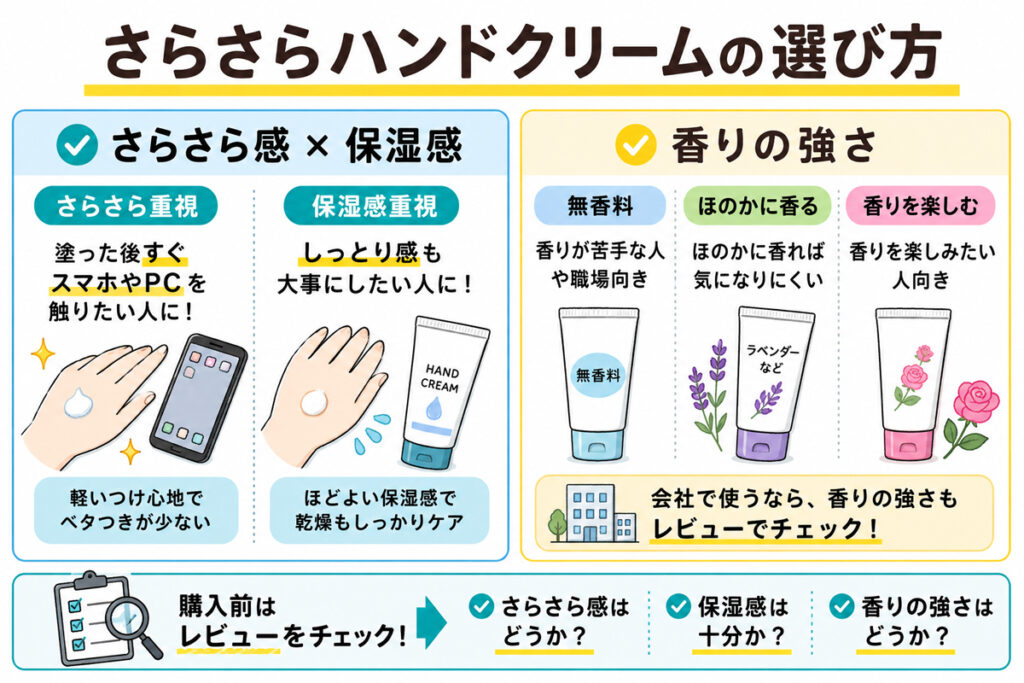スマホやPCでもべたつかないさらさらハンドクリームの選び方