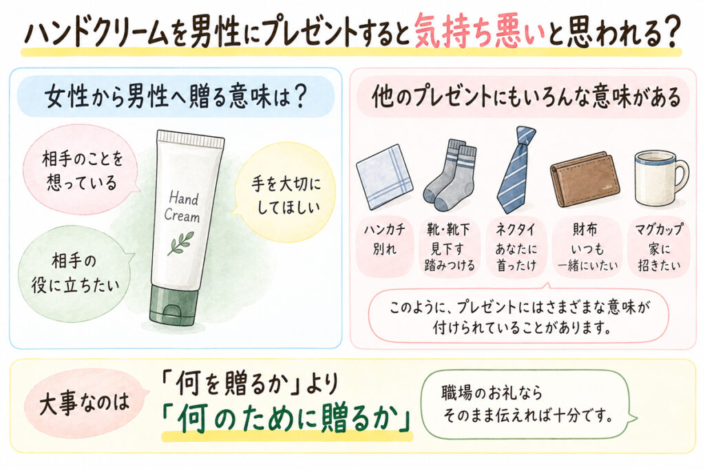 ハンドクリームを男性にプレゼントすると気持ち悪いと思われる?
