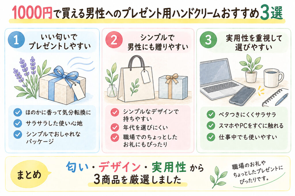 1000円で買える男性へのプレゼント用ハンドクリームおすすめ3選