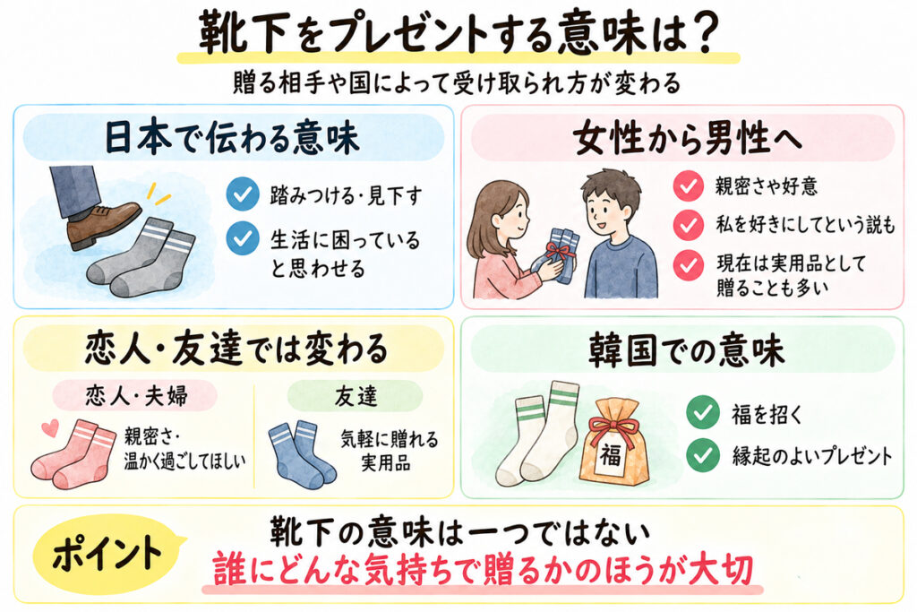 靴下をプレゼントする意味は？