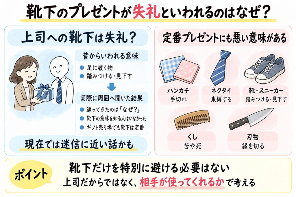 靴下のプレゼントが失礼と思われてる理由は？