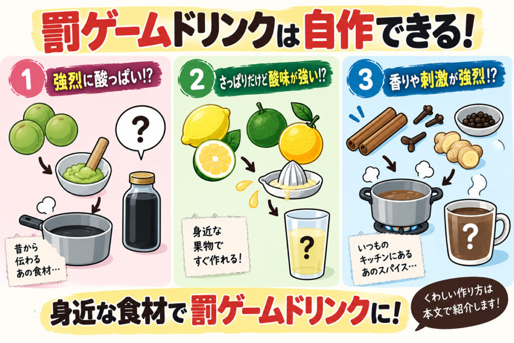 罰ゲーム用の飲み物やドリンクを自作する簡単な作り方を3つ紹介