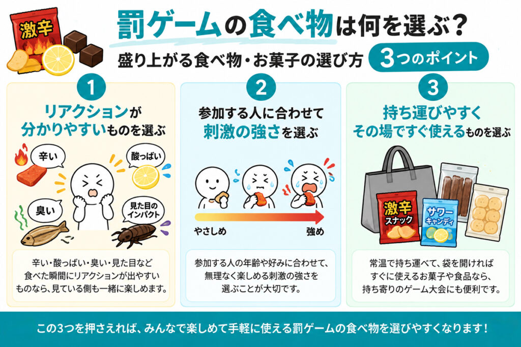 罰ゲーム用の食べ物やお菓子を1000円で選ぶ3つのコツ