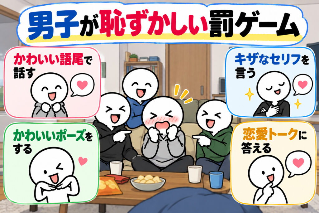男子が飲み会などで盛り上がる恥ずかしい罰ゲーム