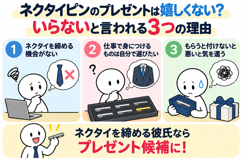 ネクタイピンのプレゼントは嬉しくない？いらないと言われる3つの理由