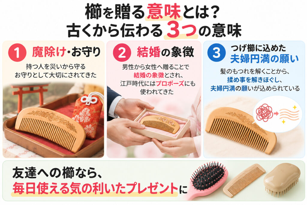 櫛を贈る意味とは？男性から女性に贈る意味や日本での由来