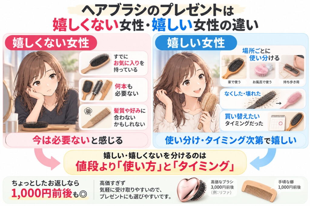 ヘアブラシのプレゼントは嬉しくない？嬉しい女性との違い
