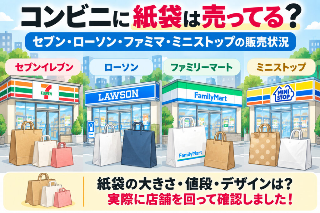 コンビニに紙袋は売ってる？セブン・ローソン・ファミマなどの販売状況
