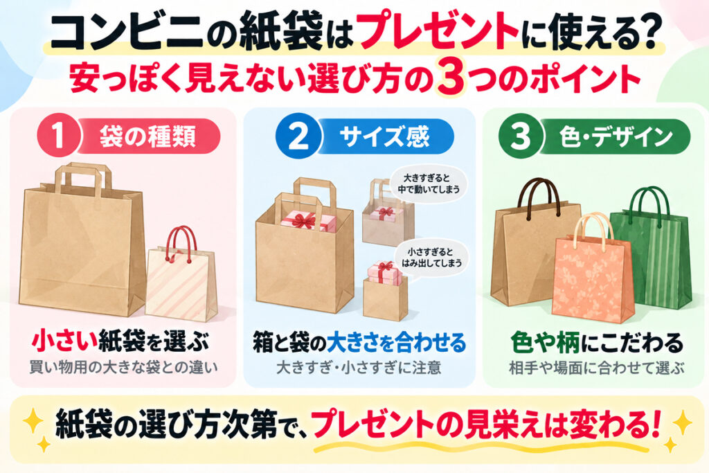 コンビニの紙袋はプレゼント用に使える？安っぽく見えない？