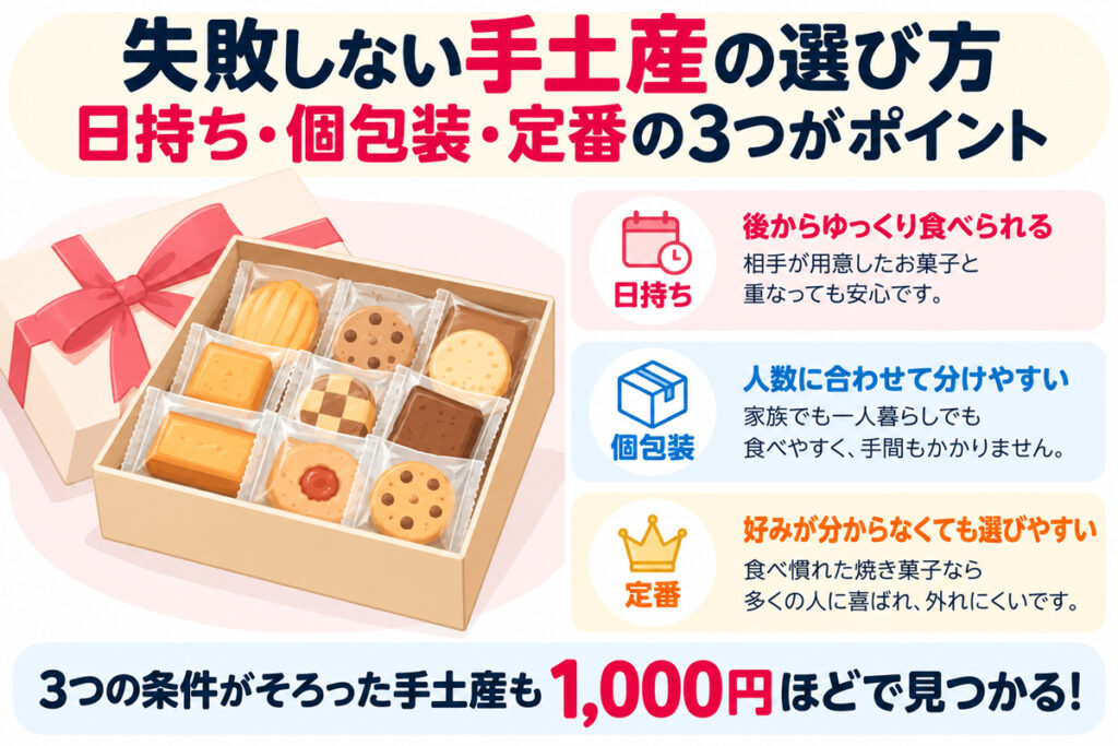 失敗しない手土産の選び方｜日持ち・個包装・定番の3つがポイント